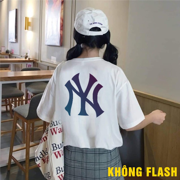 Áo thun tay lỡ form rộng nam nữ NY Phản Quang Đa Sắc dáng unisex tee phông basic oversize 2 màu trắng đen siêu đẹp | WebRaoVat - webraovat.net.vn