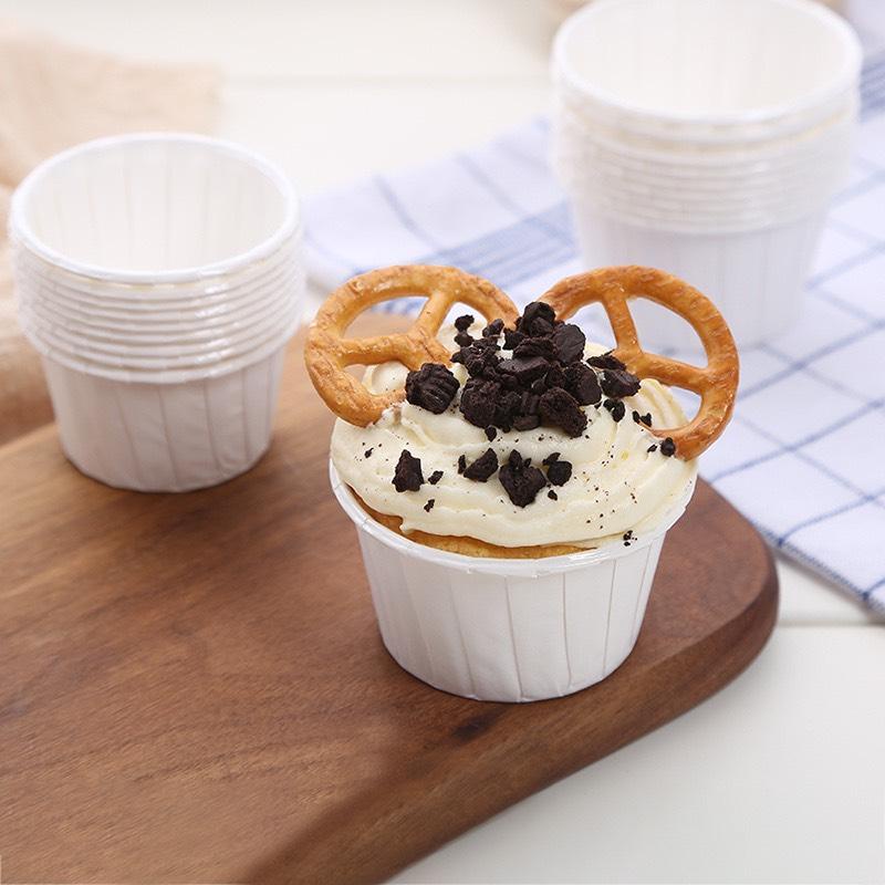10c cốc giấy lót cupcake màu trơn