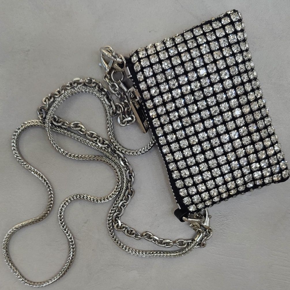 Túi Đeo Chéo Đính Kim Cương Giả Phong Cách Thời Trang Mới Cho Nữ