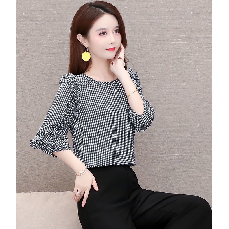 Áo sơ mi nữ tay lỡ 2022 Caro ĐỎ ĐEN cực xinh phù hợp đi chơi, đi làm, sơ mi tay ngắn kẻ caro MIN CLOTHING