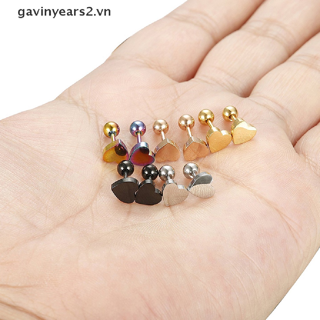 1 Khuyên Tai Trái Tim Bằng Thép Không Gỉ