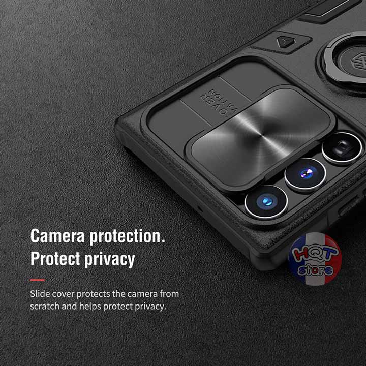 Ốp lưng chống sốc bảo vệ camera Nillkin CamShield Armor S22 Ultra nắp trượt che camera