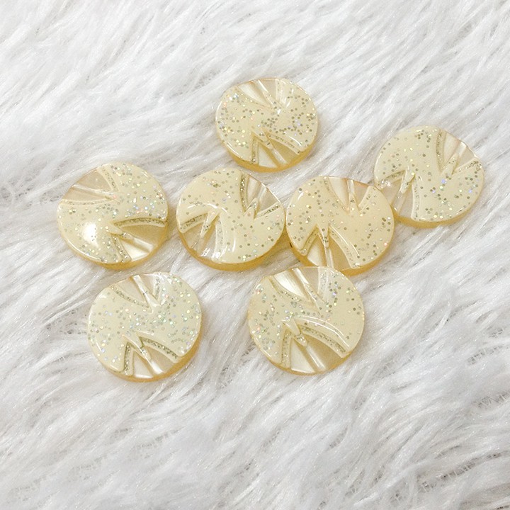 Cúc áo kiểu nhiều màu nút com lê trang trí hoa văn 3d kim tuyến size 1.8cm