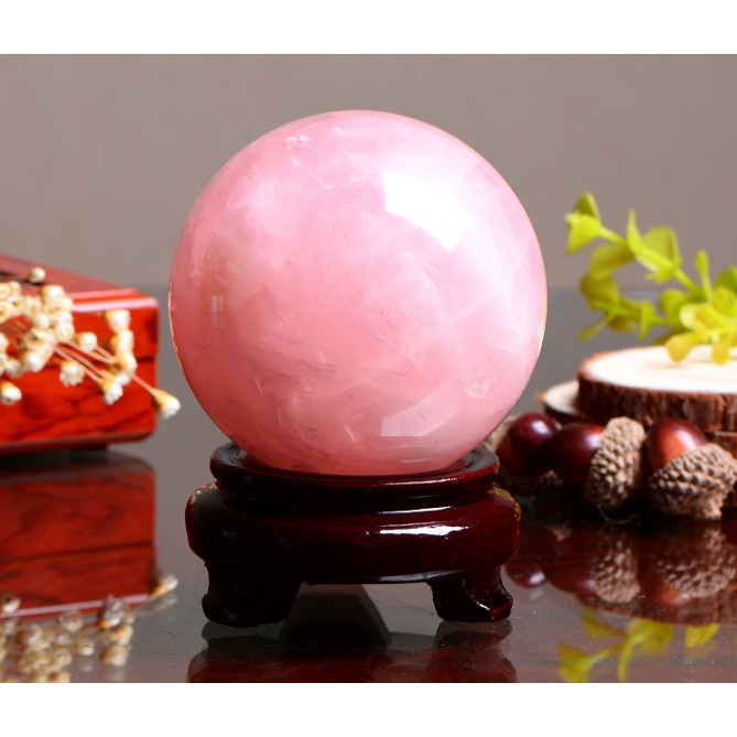 [XẢ KHO Size 0.7 Kg] Quả Cầu Phong Thủy T.A Hồng mạng THỔ - HỎA nặng 0.7Kg, Đường Kính 7-8 cm - Phong Thủy Thành Đô