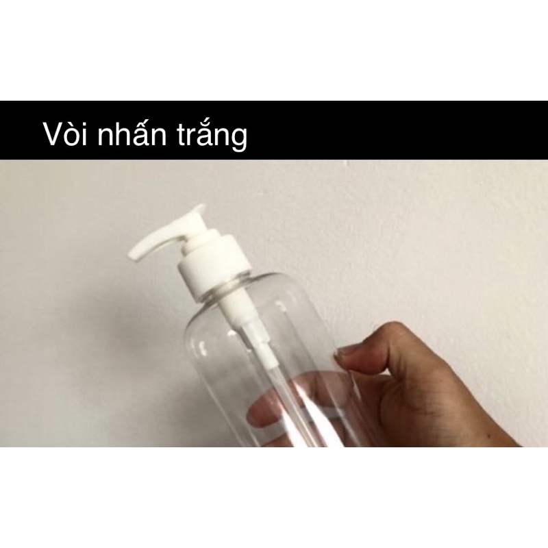 chai nhựa màu trắng 100ml/150ml/200ml/250ml/300ml/500ml- chai chiết sữa tắm màu trắng
