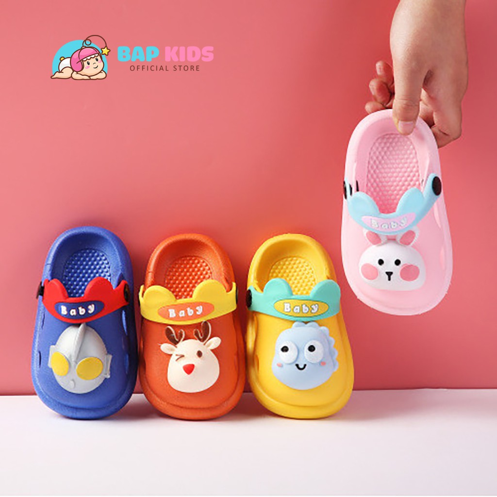 Dép Cho Bé Gái Bé Trai Gắn Hình 3D Siêu Cute Dép Sục Trẻ Em Chống Trơn Trượt BKD5