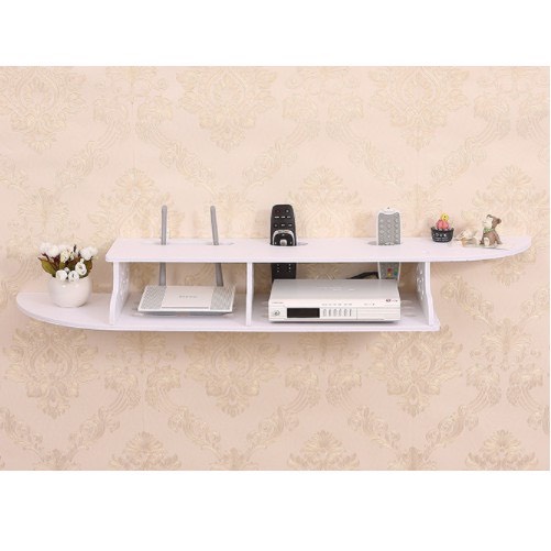 kệ gỗ treo tường góc cong (màu trắng) (đầy đủ phụ kiện lắp đặt)