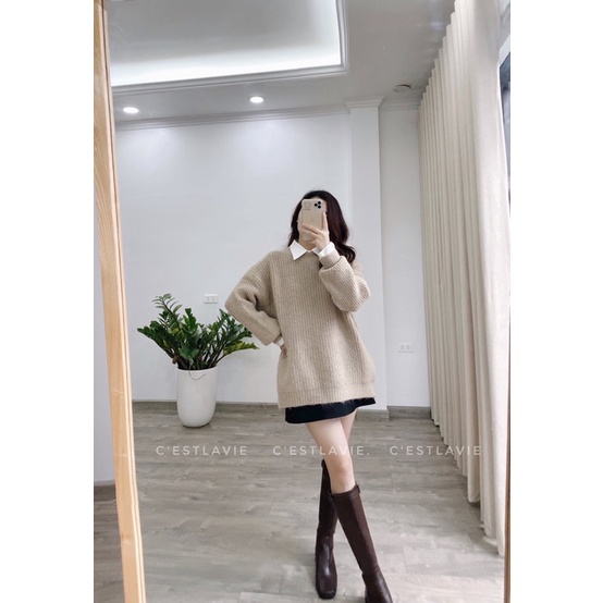 Áo len hàn quốc 4 tông màu chất cực kì dày dặn | BigBuy360 - bigbuy360.vn