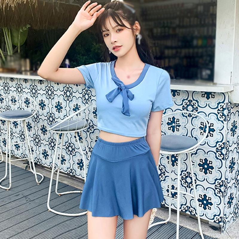 Set Đồ Tắm Trơn Màu Phong Cách Hàn Quốc Xinh Xắn Dành Cho Nữ | BigBuy360 - bigbuy360.vn