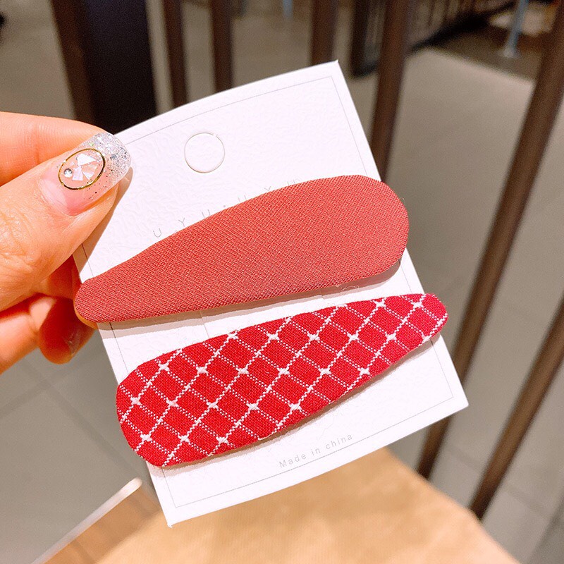 Set 2 Kẹp Tóc Vải Nơ Hoa Cho Bé Xinh Xắn Phong Cách Hàn Quốc Dobi KT2