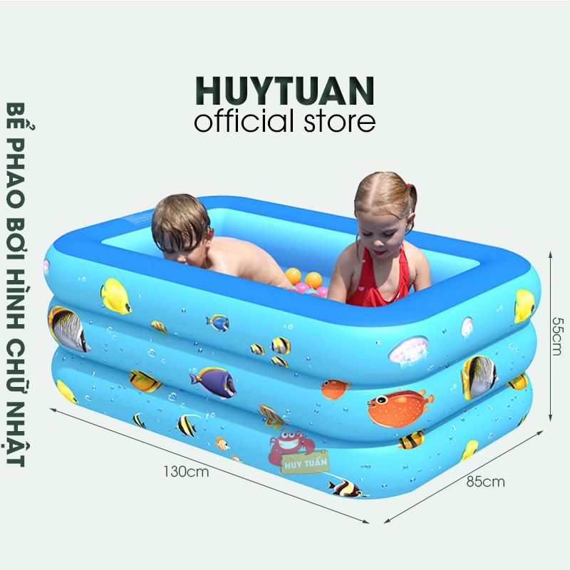 Hồ bơi cho bé - Bể bơi thành cao 3 tầng hình chữ nhật kích thước 1m3 (BP1m3)