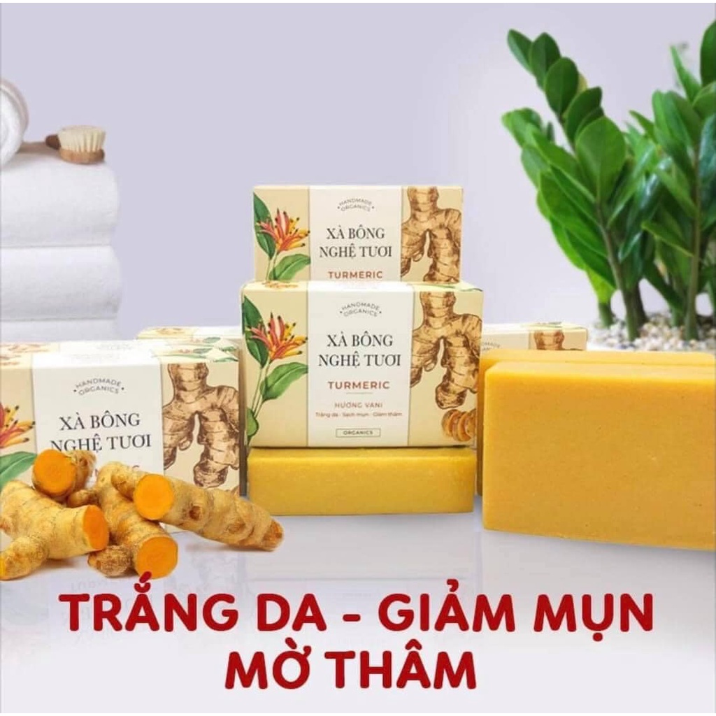 {COMBO 3 Bánh}Xà Bông Nghệ Tươi Mela Trắng Da-Sạch Mụn-Giảm Thâm