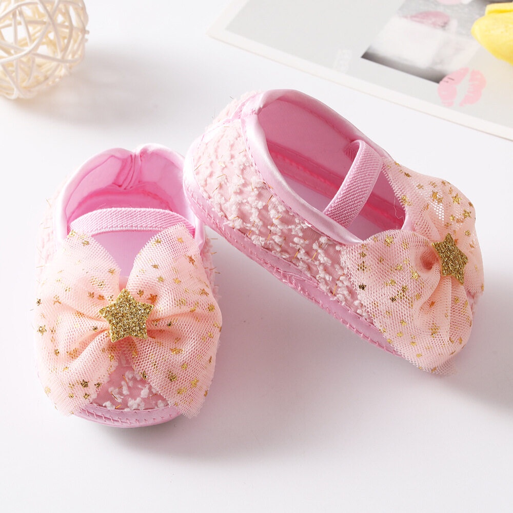 Set 2 đôi giày búp bê đính nơ/ hoa cho bé