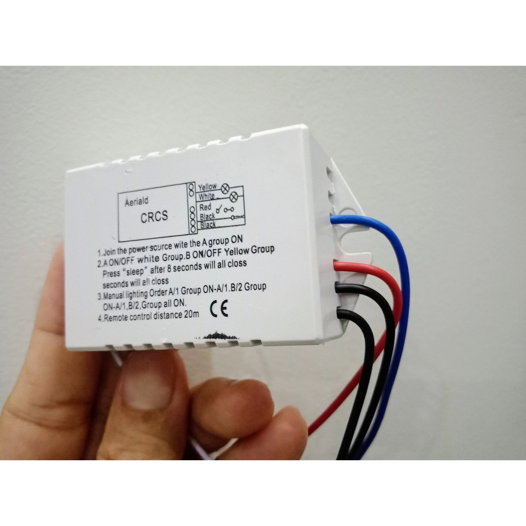 Công tắc điều khiển từ xa RF 1 cổng độc lập xuyên tường + Pin + Remote