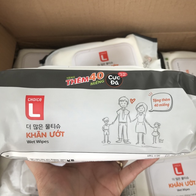 Combo 4 gói Khăn ướt Lotte 120 miếng/ gói - Lô Hội và Vitamin E