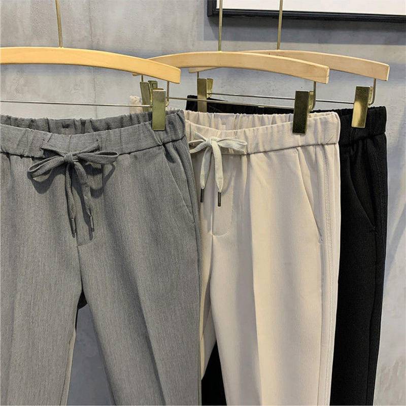 Quần tây dài dáng mỏng màu trơn phong cách mới đơn giản thời trang dành cho nam