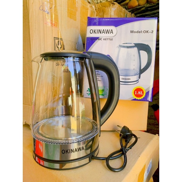 ẤM SIÊU TỐC THUỶ TINH OKINAWA 1,8L