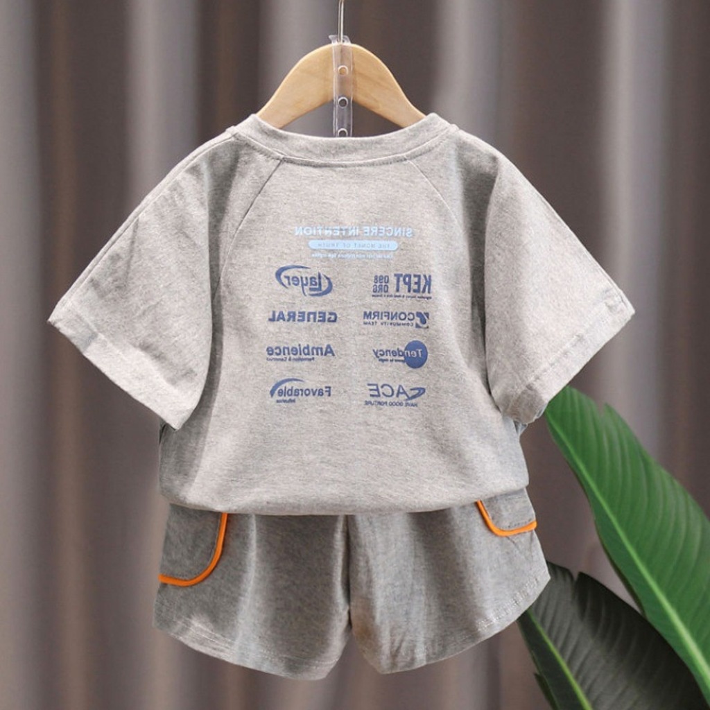 Quần áo trẻ em cho bé trai trơn xuất xịn,  bộ áo thun cho bé trai từ 6- 22kg TINY KIDS