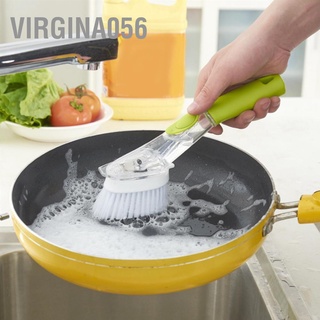 Virgina056 Multi-Function Dishwashing Brush Long Handle Pot Bowl Washing Scrubber Add Detergent Cleaning