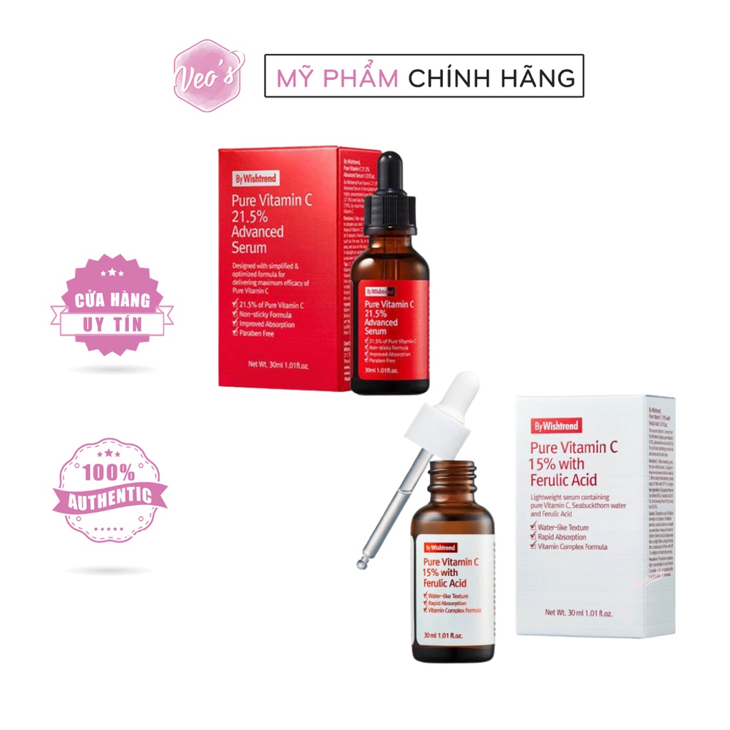 Tinh chất Dưỡng Sáng Da Nồng Độ Cao Mờ Thâm Nám By Wishtrend Pure Vitamin C Advanced Serum