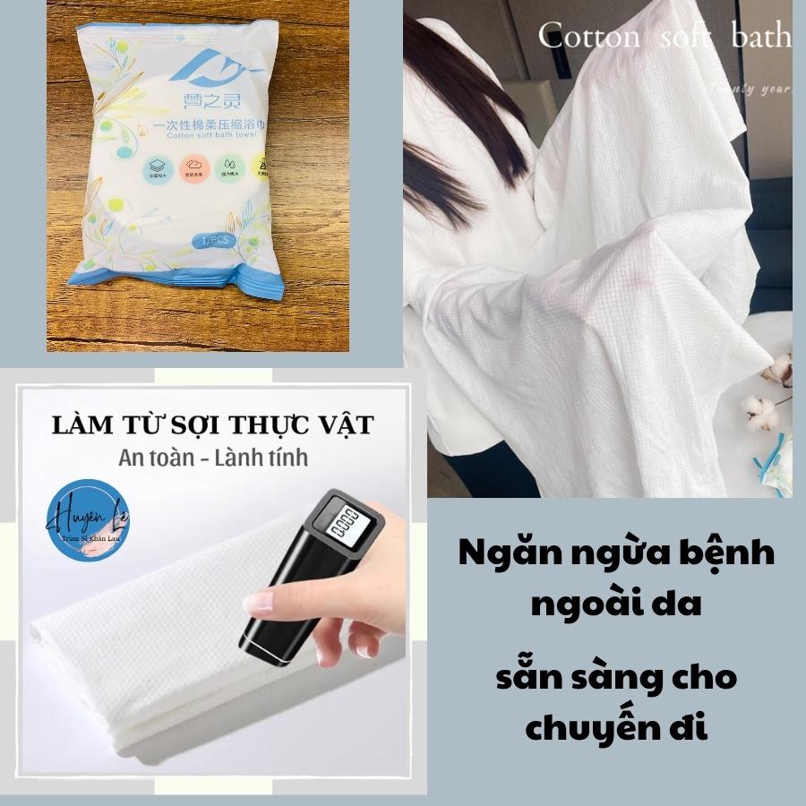 Khăn Tắm Nén Dùng Một Lần, Khăn Bông Cotton Thấm Hút Nhanh Dùng Đi Du Lịch KT 70*140cm Tiện Sử Dụng Khách Sạn Homstay