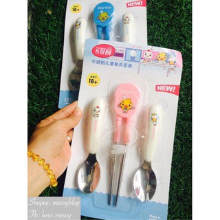 Bộ Thìa Nĩa Đũa Cho Bé Tập Xúc Ăn Dặm