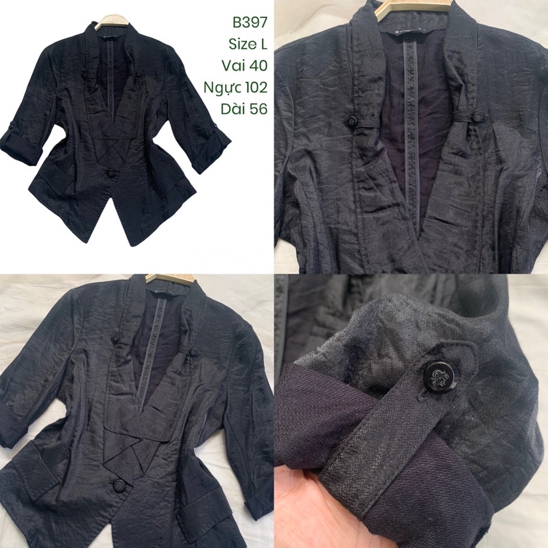 Áo khoác vest/blazer nữ B397 form ngắn 2hand Hàn si tuyển ảnh thật