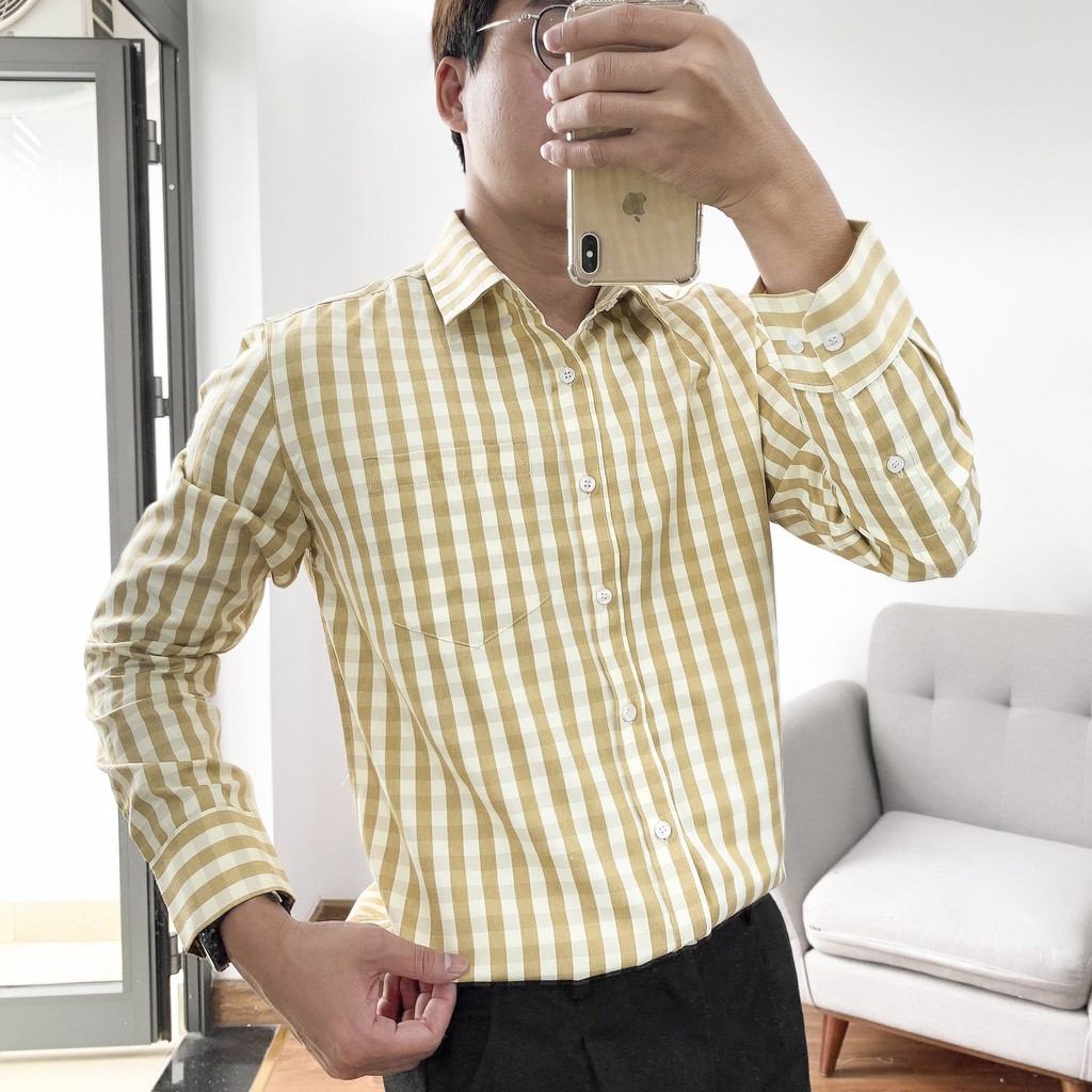 Áo sơ mi nam DOUBLE'D caro kẻ vuông SP2KEM00 | BigBuy360 - bigbuy360.vn