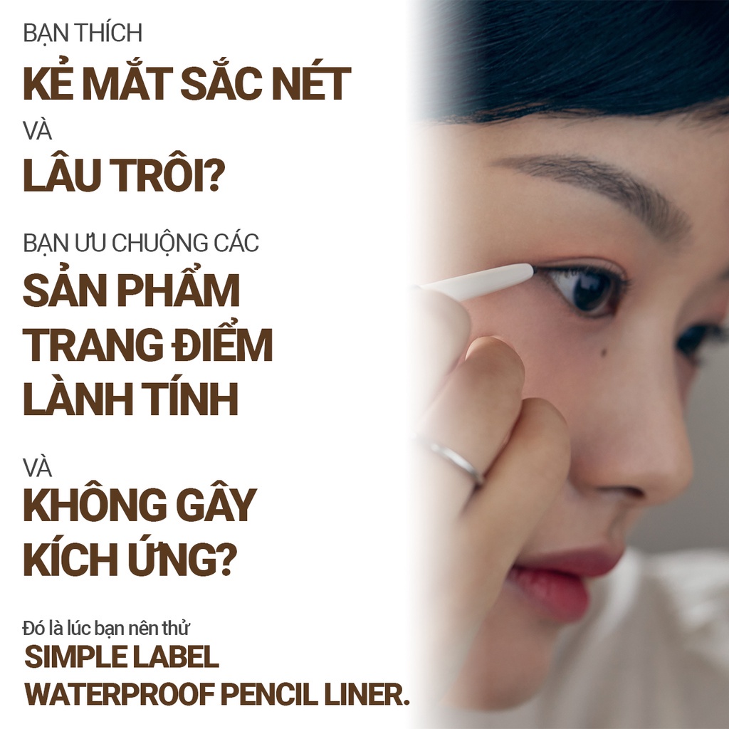 [Mã COSIF03 giảm 10% đơn 400K] Chì kẻ mắt thuần chay chống nước innisfree Simple Label Waterproof Pencil Liner 0.1g