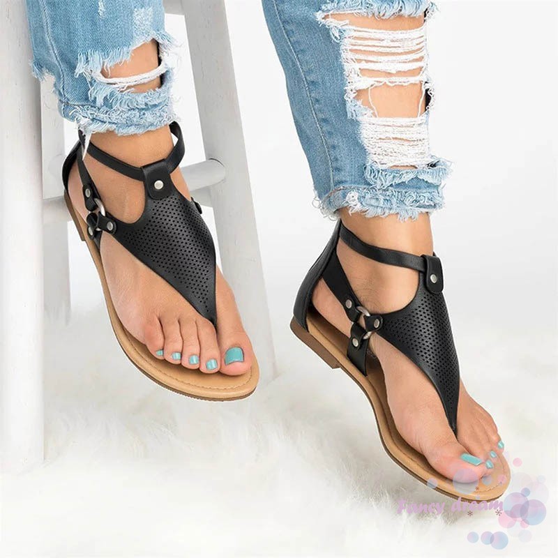 Xăng đan Nữ Đế Bệt Đục Lỗ Thông Thoáng Chống Trượt Đi Biển Mùa Hè