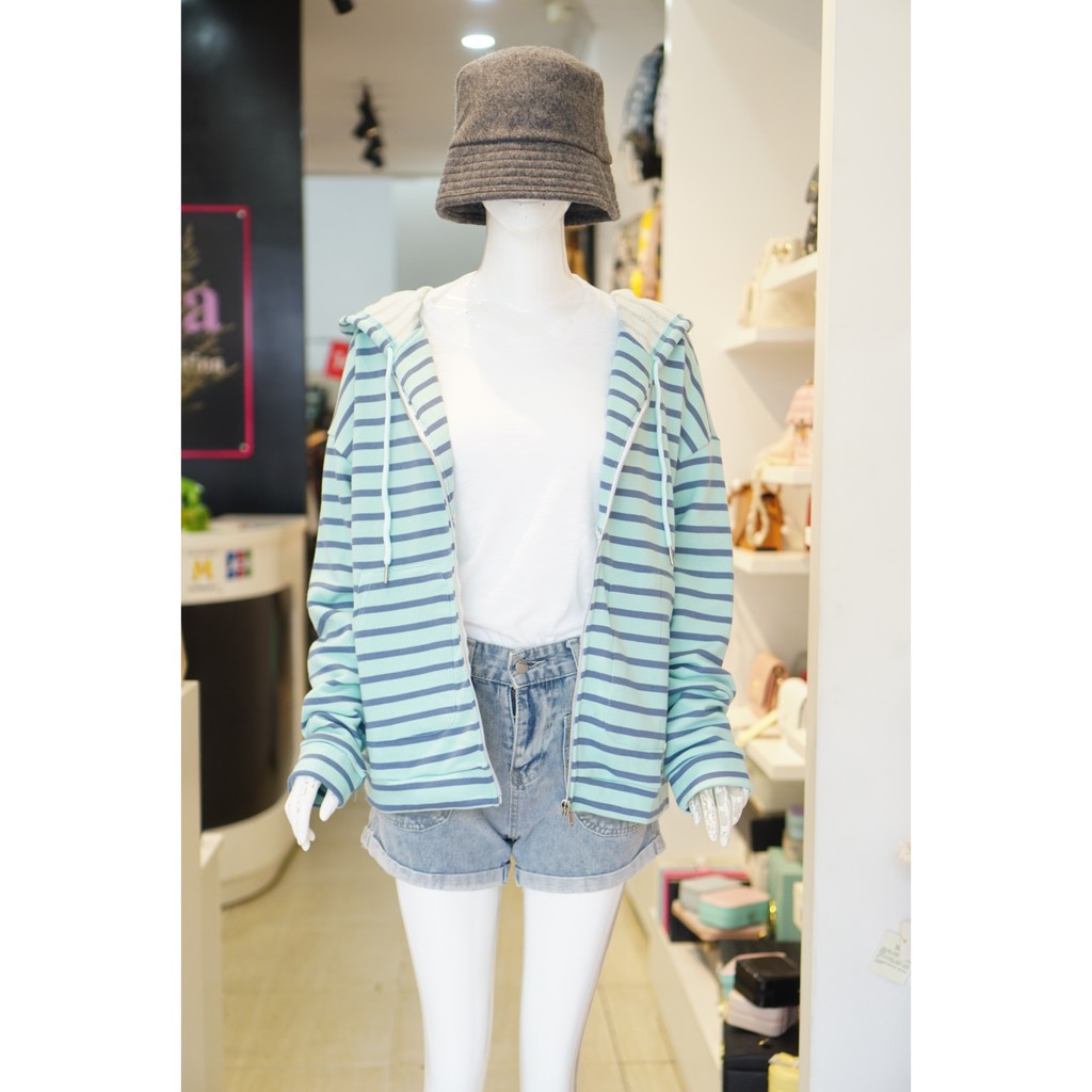 Áo khoác thun menina 074 sọc xanh