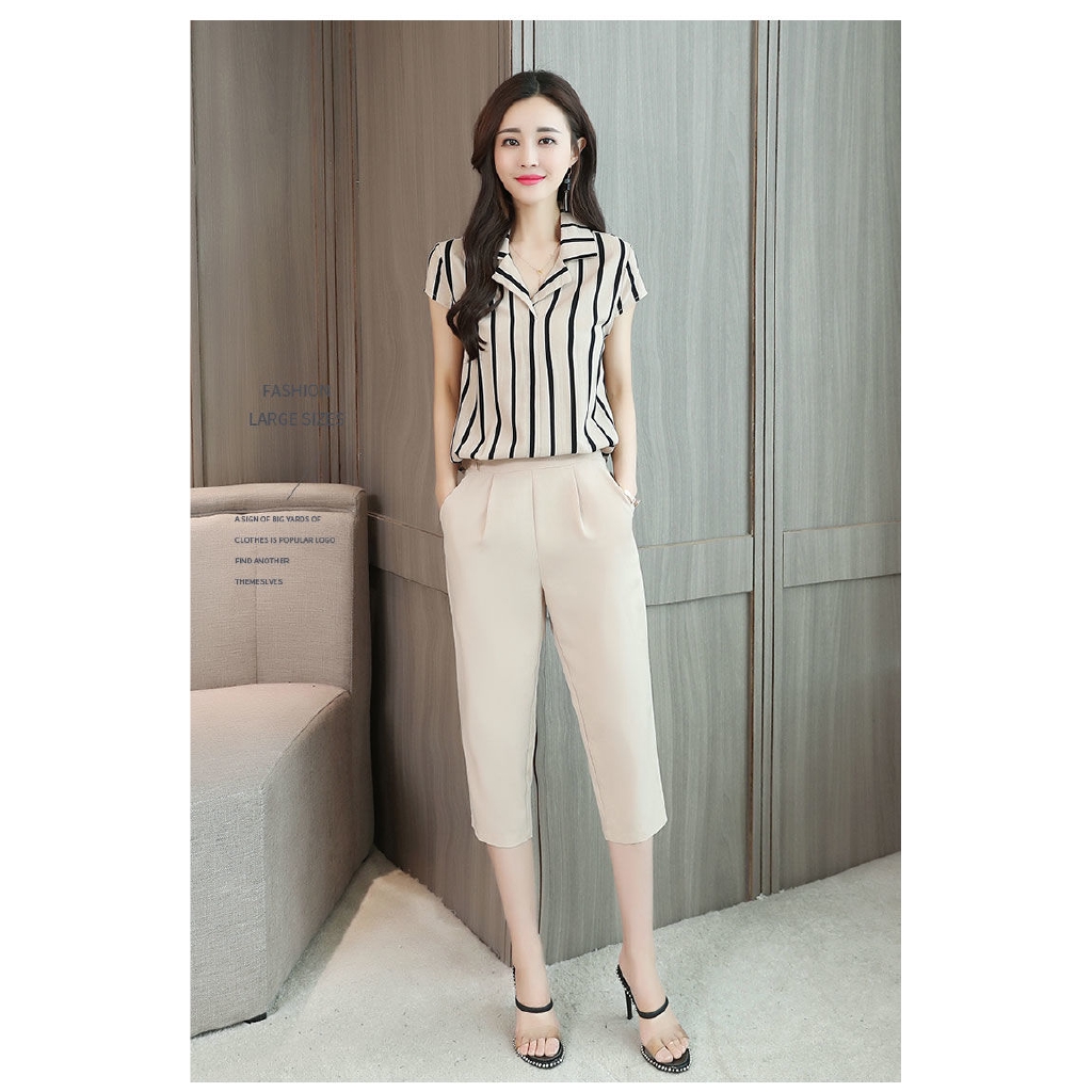 Set Áo Thun Ngắn Tay + Quần Dài Thoải Mái Thời Trang Dành Cho Nữ | BigBuy360 - bigbuy360.vn