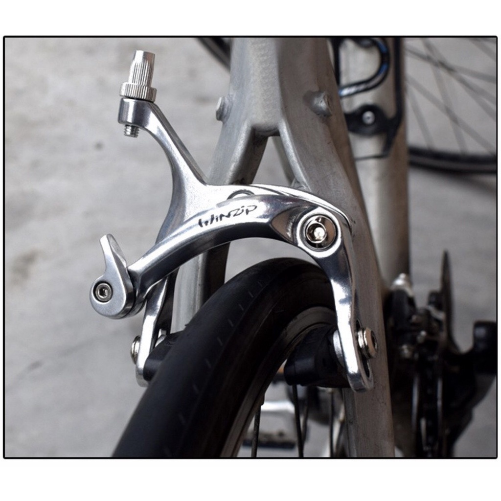 Bộ ngàm thắng road nhôm xe đạp 3 lá Winzip - BN3lwinzip