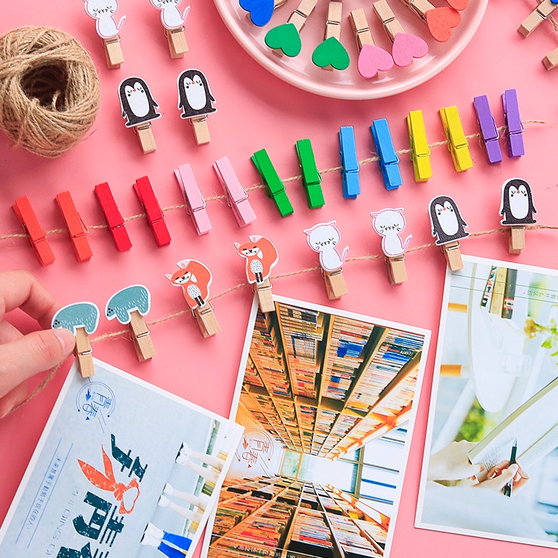 [ GIÁ HẠT RẺ ] Kẹp Gỗ Mini Trang Trí Thủ Công Nhiều Màu Sắc