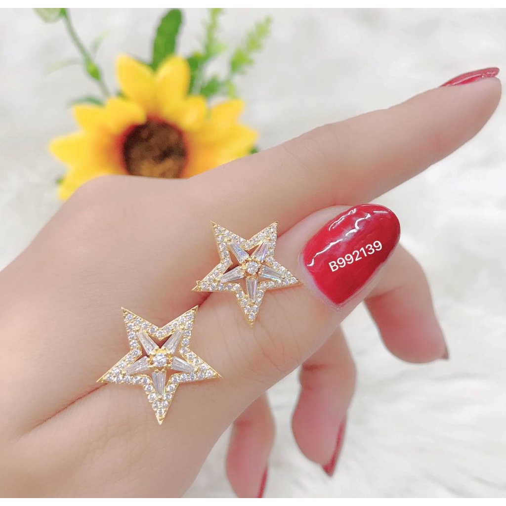 Đôi bông tai nữ mạ vàng hình ngôi sao 05 cánh mẫu 029R.110522 - Mang đi chơi, đi tiệc rất đẹp