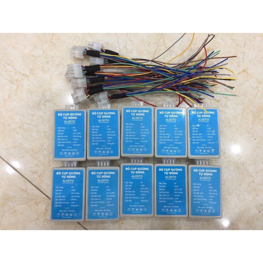 Combo 10 bộ tự động gập gương ALOOTO dùng chung mọi loại xe- BH 24 tháng