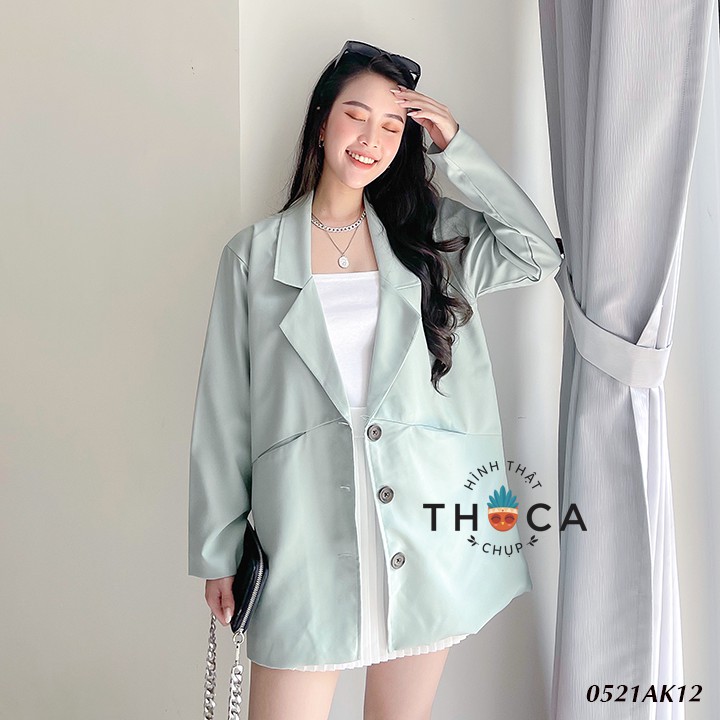Áo vest nữ blazer đen 2 lớp dáng dài có túi mổ THOCA HOUSE kiểu dáng basic trang trọng cho đi làm, đi tiệc