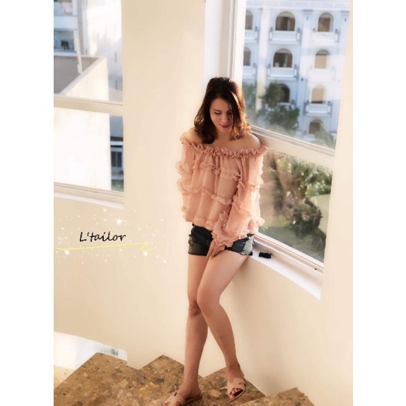 Áo sơ mi voan⚡Ảnh thật ⚡ áo bèo tiểu thư phom rộng sáng chảnh bánh bèo.