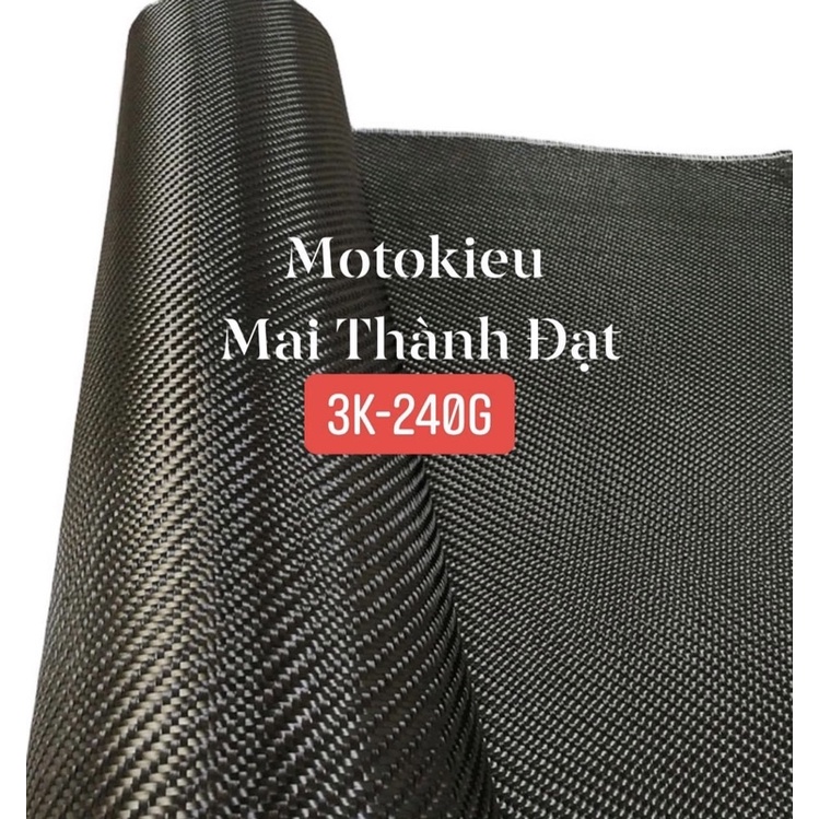 Vải Carbon Fiber Black Twill/Honeycomb 3k240g ( Khổ 100cm x 100cm ) 1m2