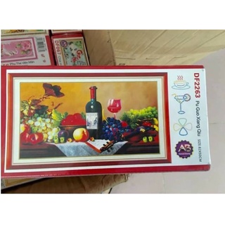 Tranh đính đá bàn hoa quả  DF2263 (80 x 52 cm)