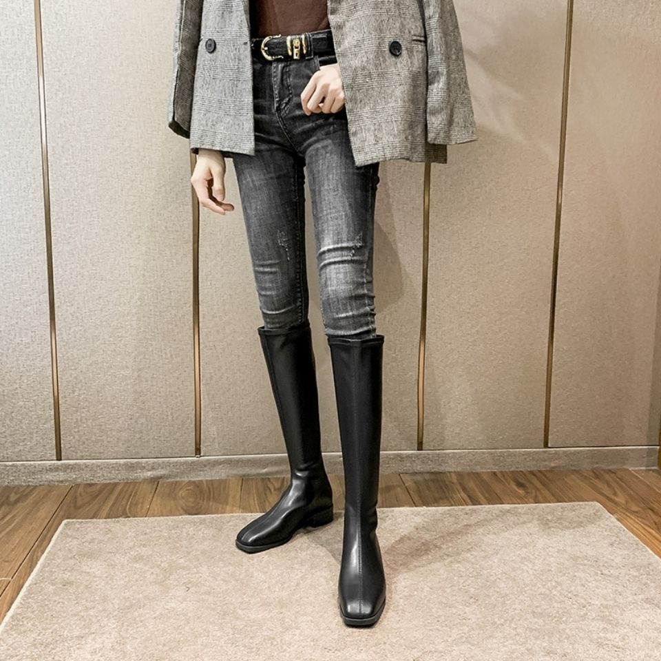 Giày Bốt Cổ Cao Co Giãn Thời Trang Dành Cho Nữ