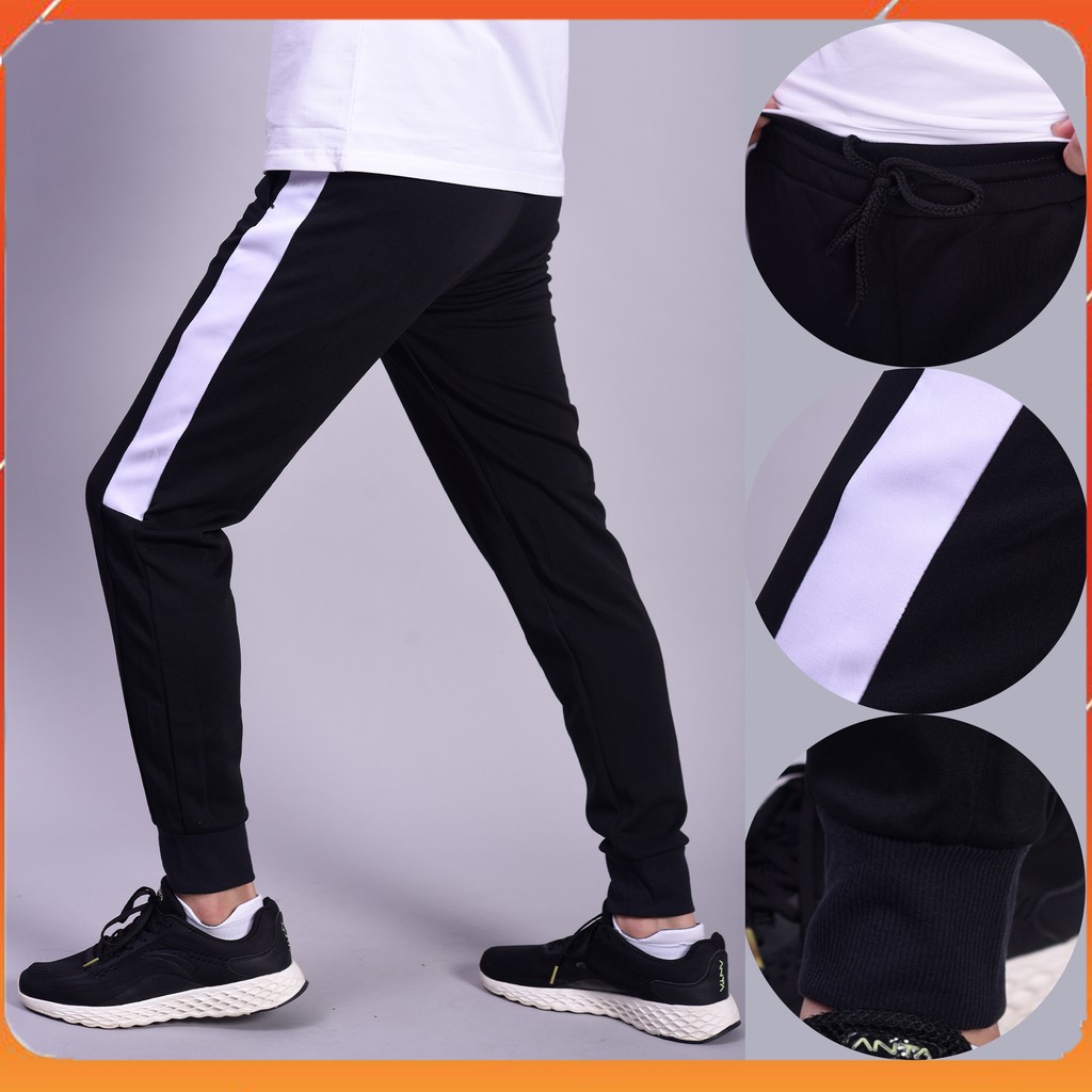 Quần Jogger Nam 1 Sọc Lửng, Ống Bo Chun Phong Cách Thể Thao MT117