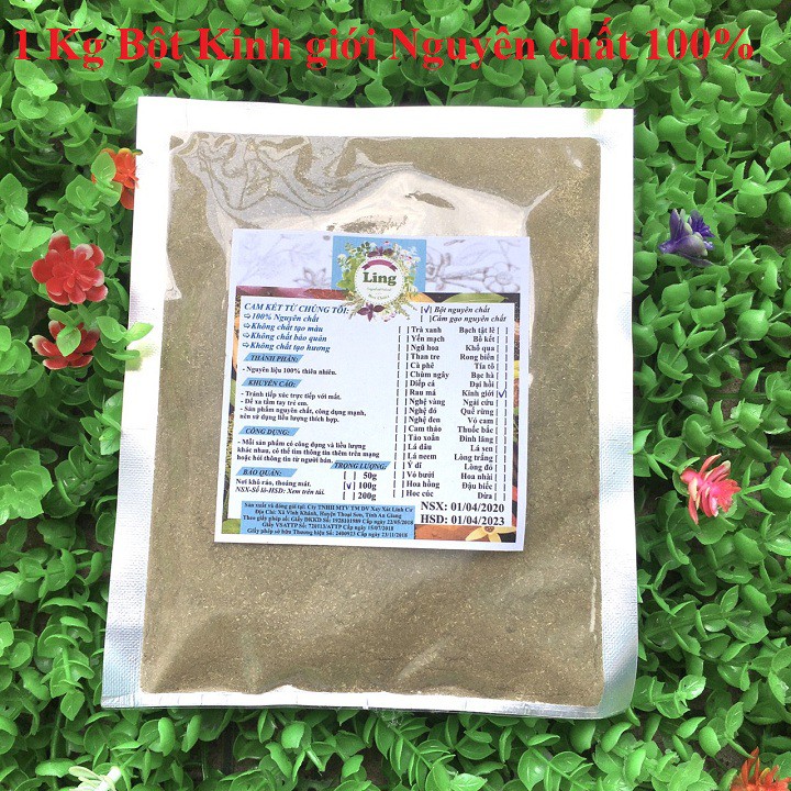 1 Kg Bột Kinh giới sấy lạnh có giấy VSATTP và ĐKKD nguyên chất thiên nhiên 100% dùng để đắp mặt đa công dụng