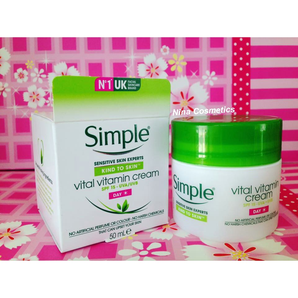 [Day Cream] Kem dưỡng ban ngày Simple Kind To Skin Vital Vitamin Day Cream