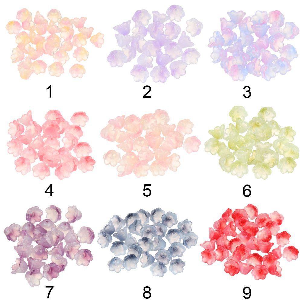 Set 50 Phụ Kiện Cài Tóc Đính Hạt Cườm Hình Hoa Thủ Công