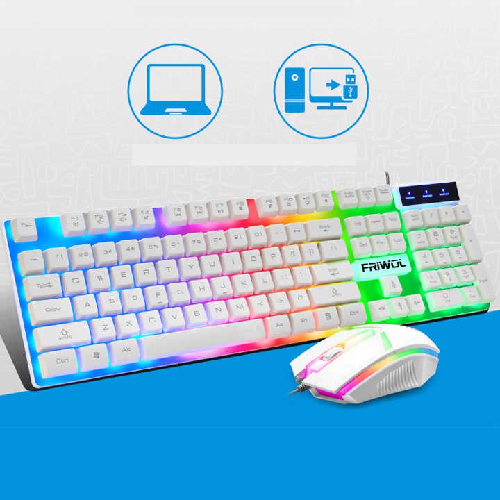 Bàn phím và chuột FRIWOL W1 chuyên Game Led 7 màu - NK