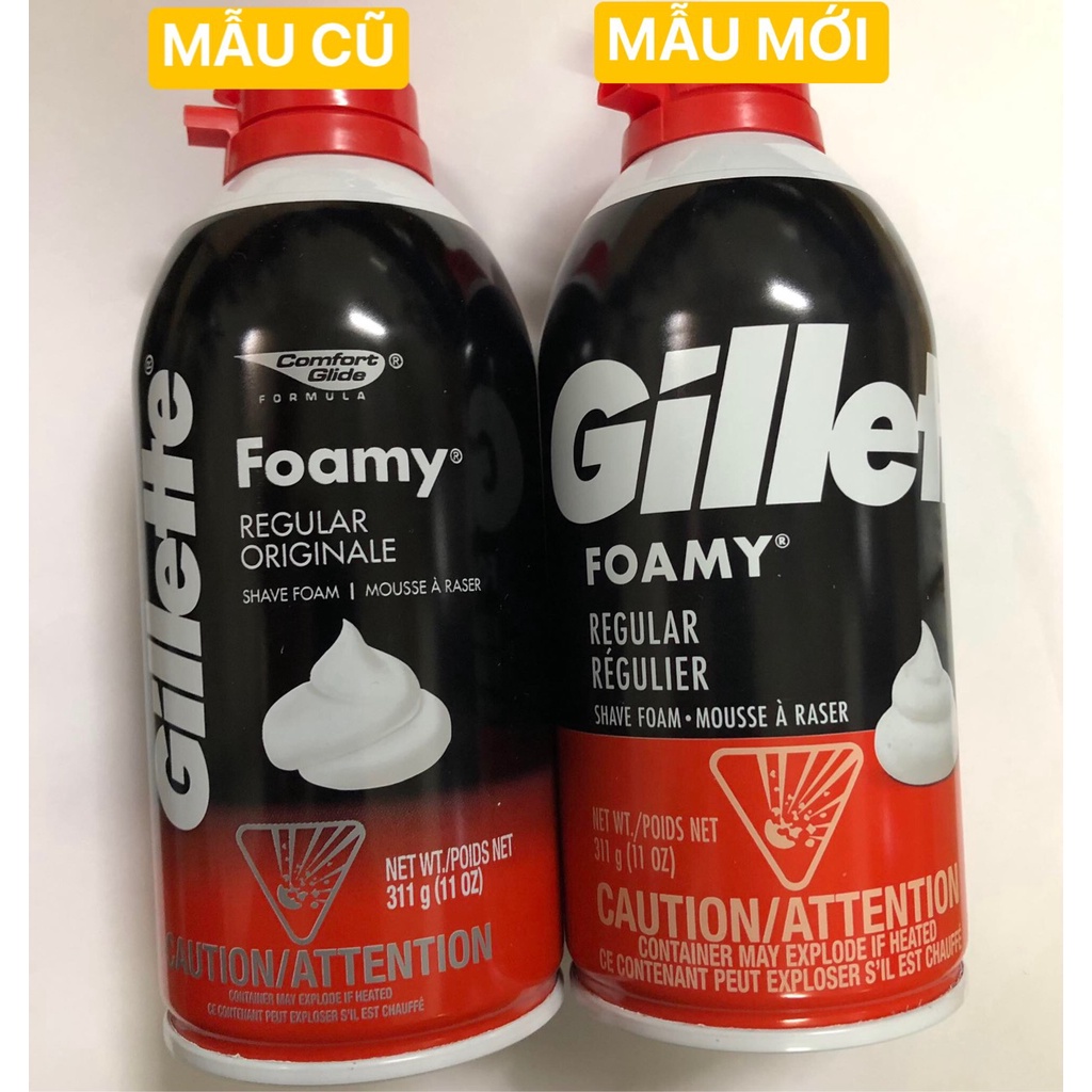 Bọt cạo râu Gillette Foamy Regular Originale 311g - Mỹ