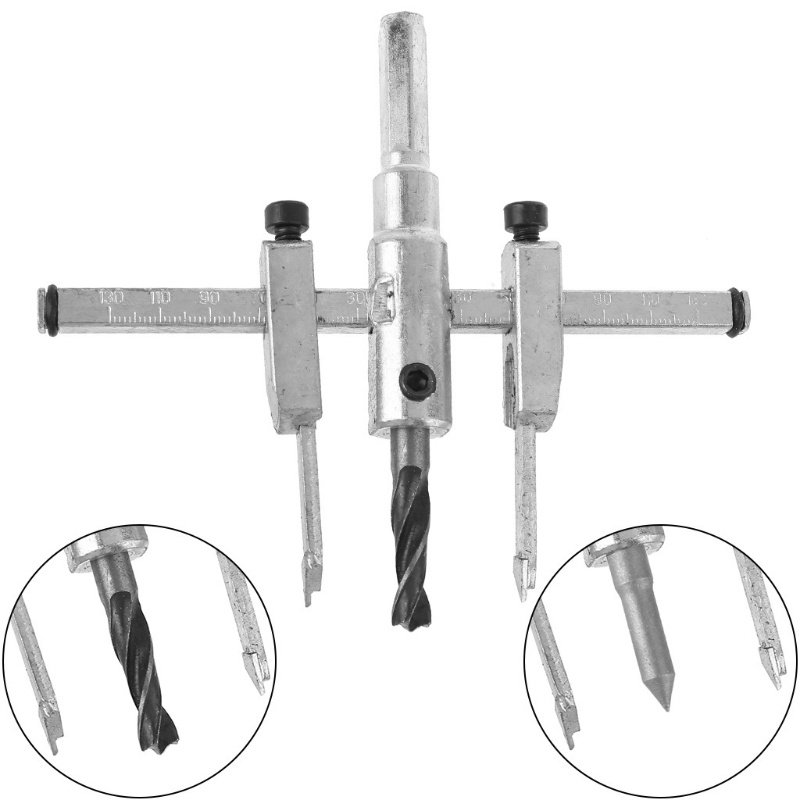 Mũi Khoan Lỗ Tròn Bằng Kim Loại 30-130mm DIY Có Thể Điều Chỉnh
