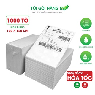 Giấy In Nhiệt A6 Tệp 1000 tờ Khổ 100x150mm In Đơn Hàng, In Bill TMĐT