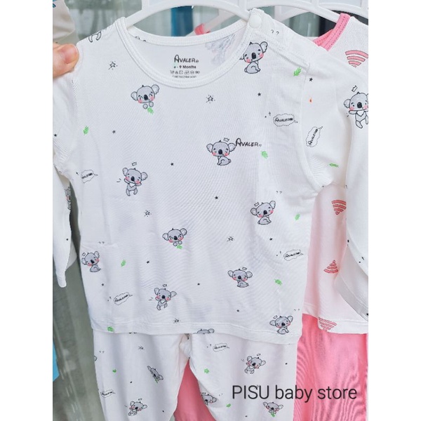 Avaler - Bộ dài tay sợi tre mềm mát thấm hút mồ hôi cho bé 6m-4y